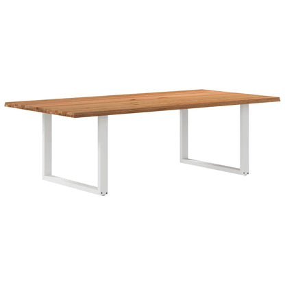 Eettafel met natuurlijke rand 240x120x74 cm massief eikenhout