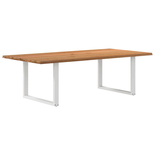 Eettafel met natuurlijke rand 240x120x74 cm massief eikenhout