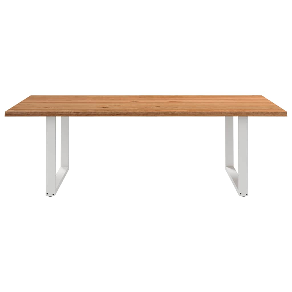 Eettafel met natuurlijke rand 240x120x74 cm massief eikenhout
