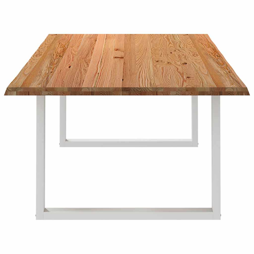 Eettafel met natuurlijke rand 240x120x74 cm massief eikenhout