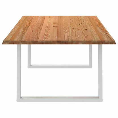 Eettafel met natuurlijke rand 240x120x74 cm massief eikenhout