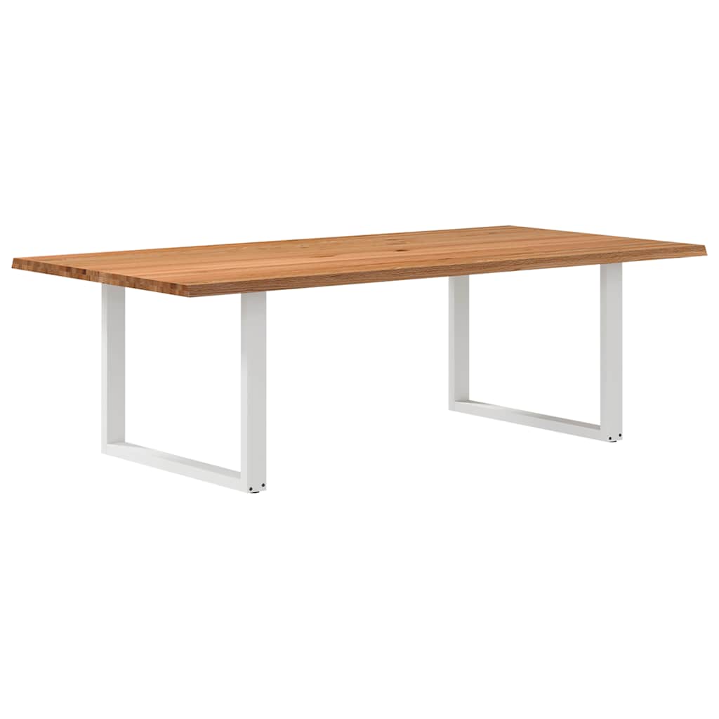 Eettafel met natuurlijke rand 240x120x74 cm massief eikenhout