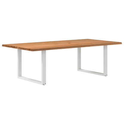 Eettafel met natuurlijke rand 240x120x74 cm massief eikenhout