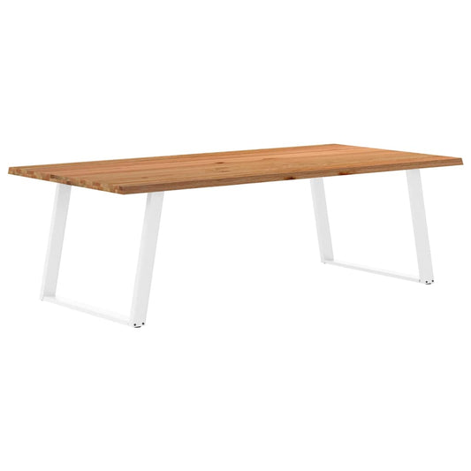 Eettafel met natuurlijke rand 240x120x74 cm massief eikenhout