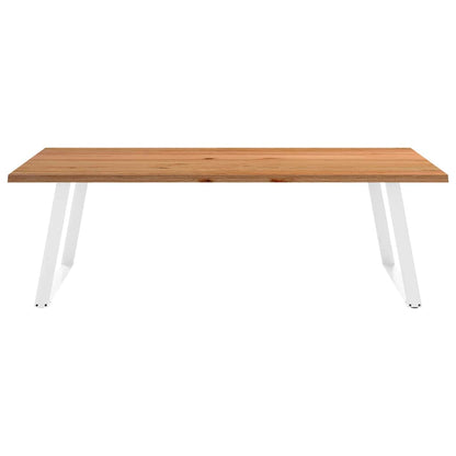 Eettafel met natuurlijke rand 240x120x74 cm massief eikenhout