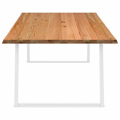 Eettafel met natuurlijke rand 240x120x74 cm massief eikenhout