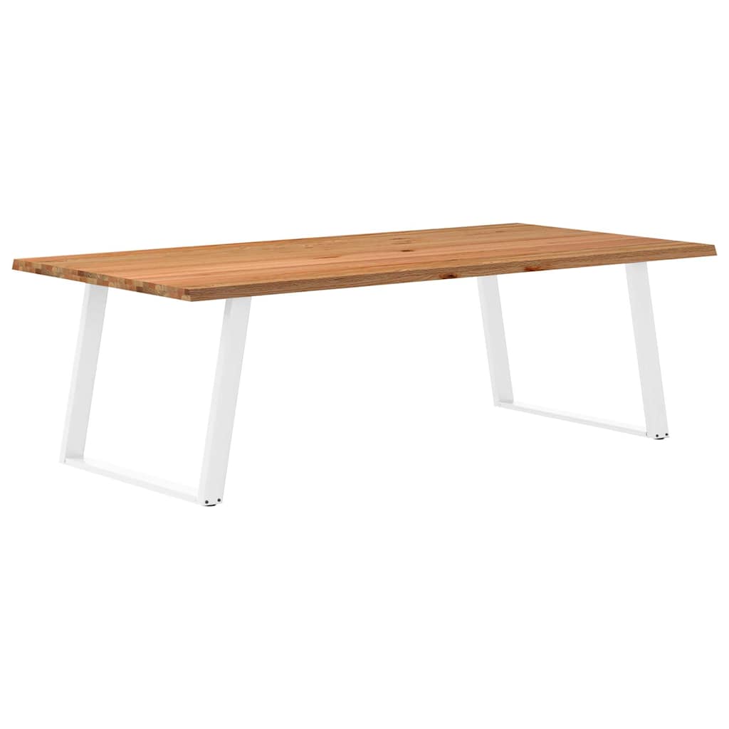 Eettafel met natuurlijke rand 240x120x74 cm massief eikenhout