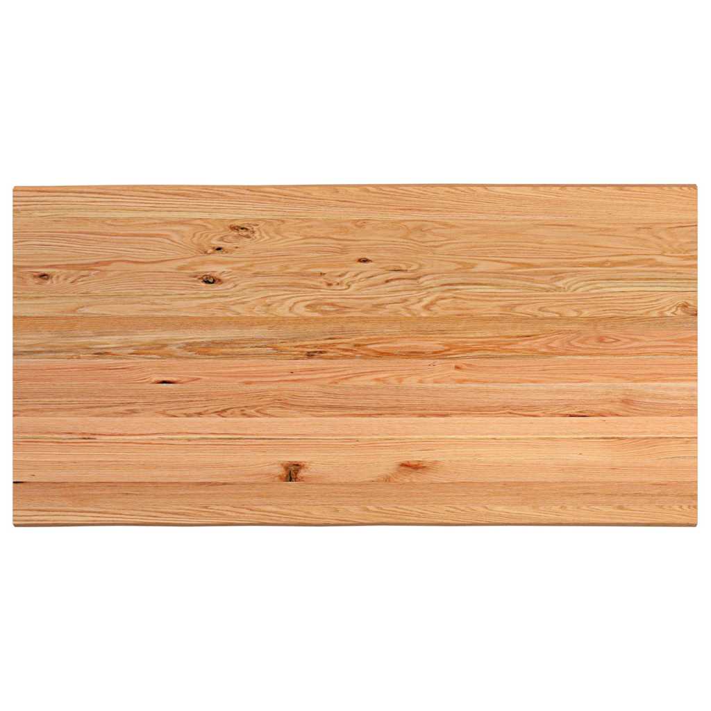 Eettafel met natuurlijke rand 240x120x74 cm massief eikenhout