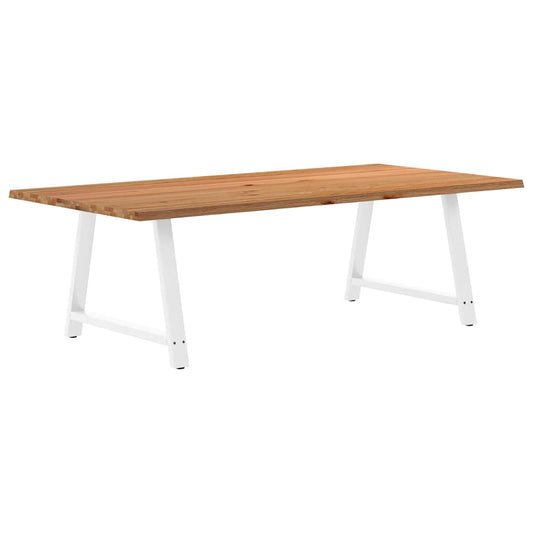 Eettafel met natuurlijke rand 240x120x74 cm massief eikenhout