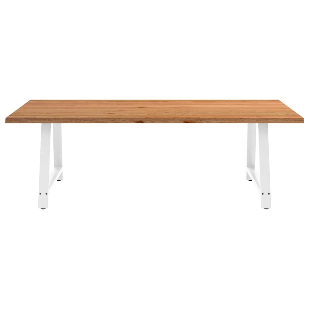 Eettafel met natuurlijke rand 240x120x74 cm massief eikenhout