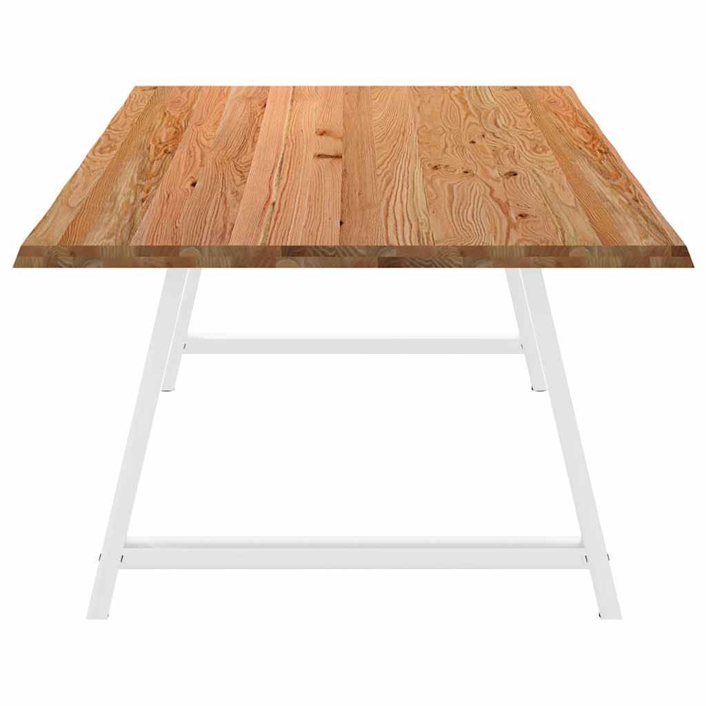 Eettafel met natuurlijke rand 240x120x74 cm massief eikenhout