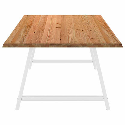 Eettafel met natuurlijke rand 240x120x74 cm massief eikenhout