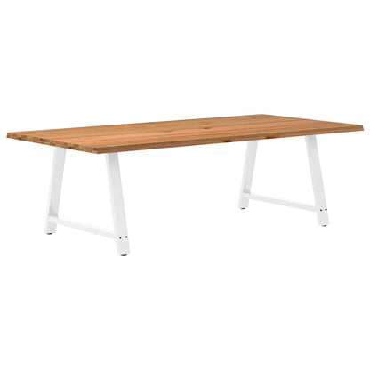 Eettafel met natuurlijke rand 240x120x74 cm massief eikenhout