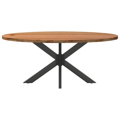 Eettafel 180x90x74 cm ovaal massief eikenhout lichtbruin