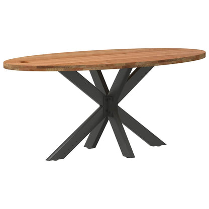 Eettafel 180x90x74 cm ovaal massief eikenhout lichtbruin