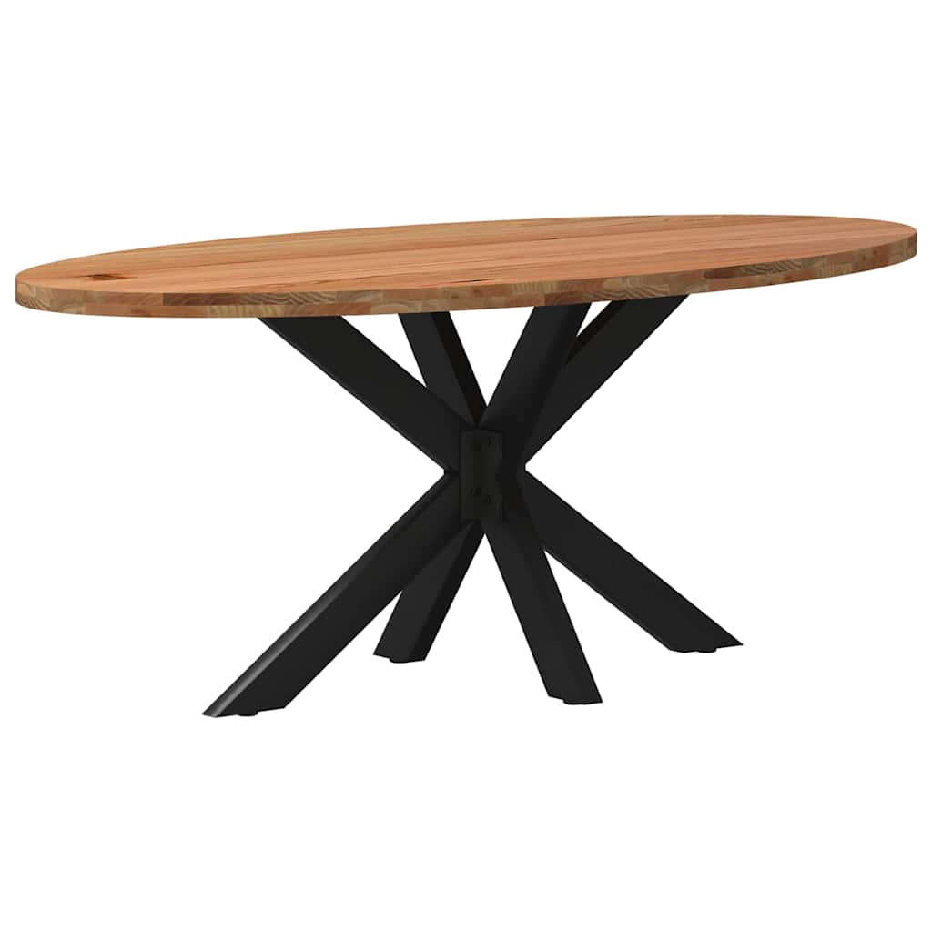 Eettafel 180x90x74 cm ovaal massief eikenhout lichtbruin