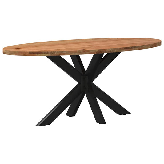 Eettafel 180x90x74 cm ovaal massief eikenhout lichtbruin