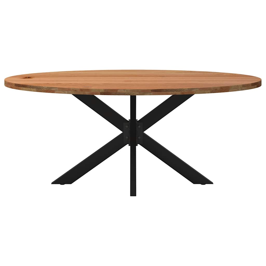 Eettafel 180x90x74 cm ovaal massief eikenhout lichtbruin