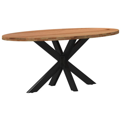 Eettafel 180x90x74 cm ovaal massief eikenhout lichtbruin