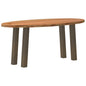 Eettafel 180x90x74 cm ovaal massief eikenhout lichtbruin