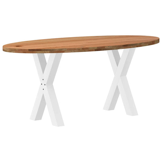 Eettafel 180x90x74 cm ovaal massief eikenhout lichtbruin