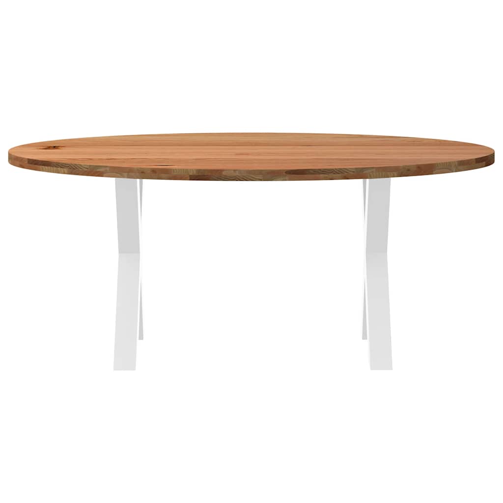 Eettafel 180x90x74 cm ovaal massief eikenhout lichtbruin
