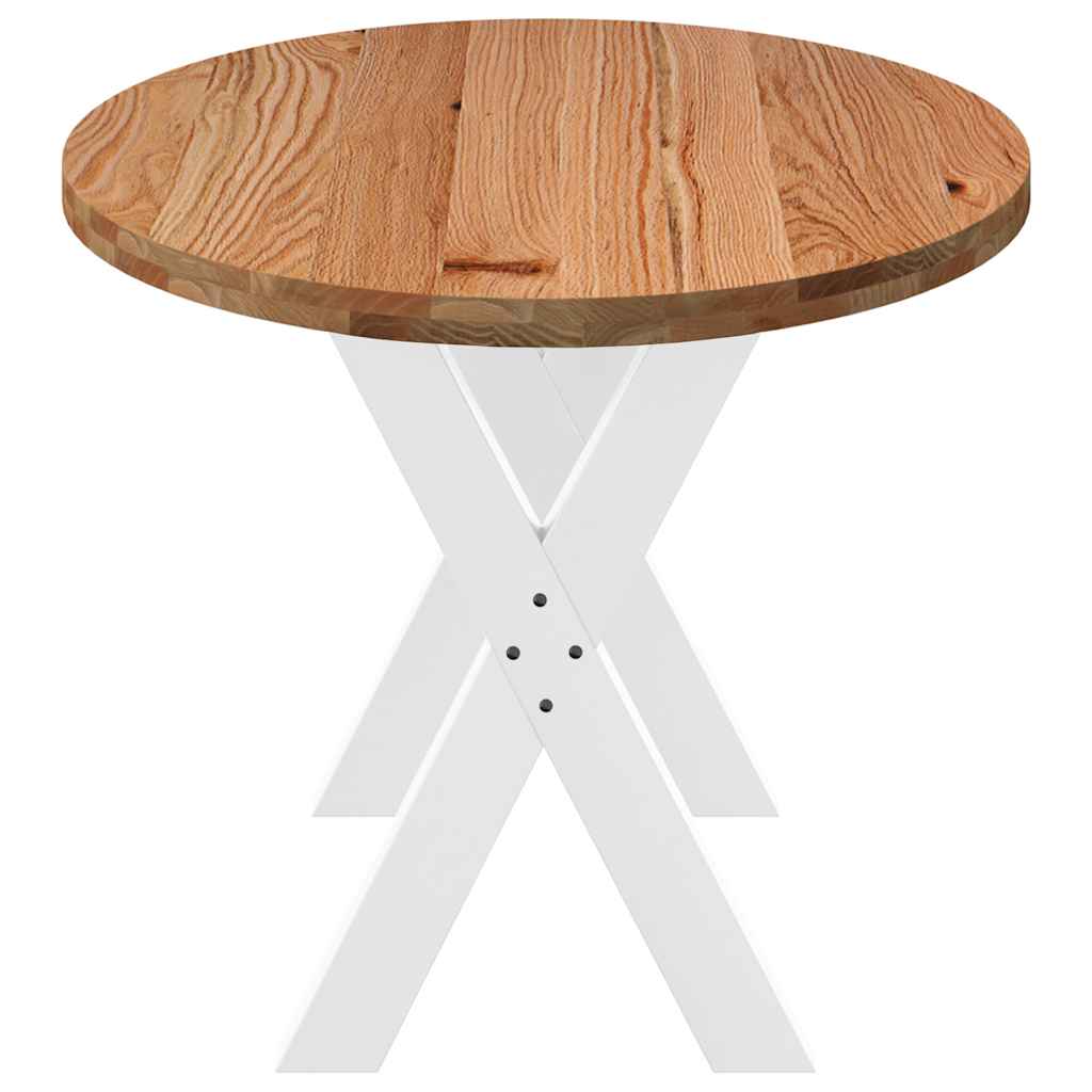 Eettafel 180x90x74 cm ovaal massief eikenhout lichtbruin