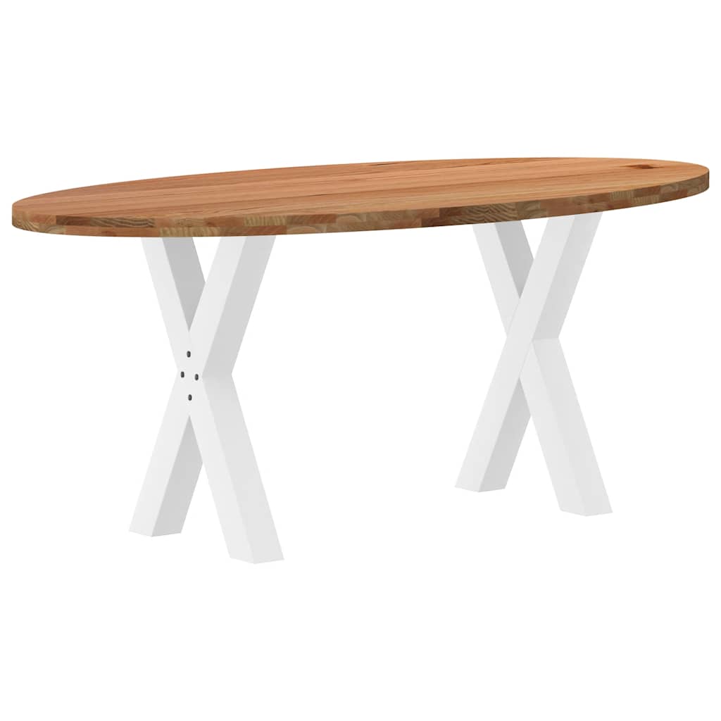 Eettafel 180x90x74 cm ovaal massief eikenhout lichtbruin