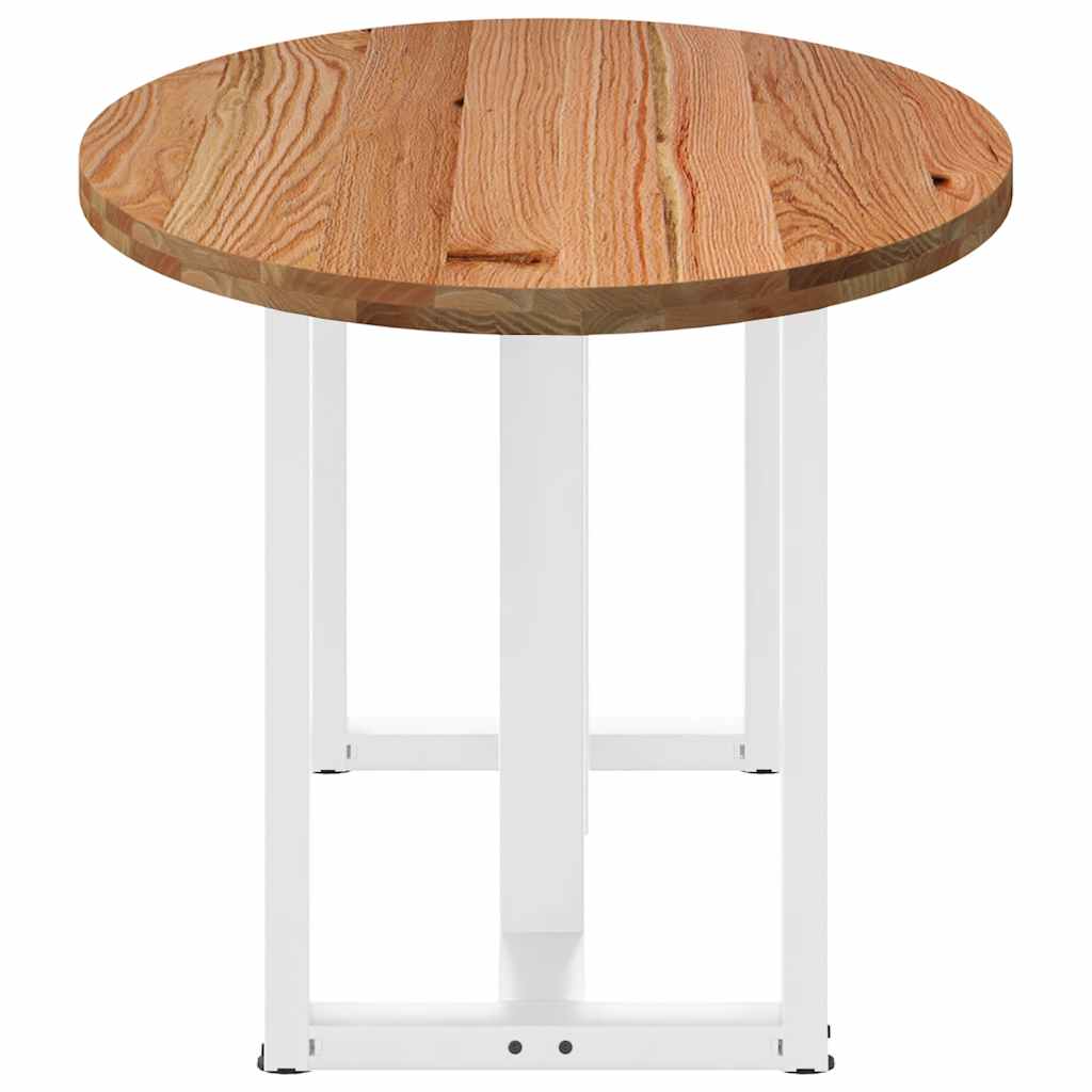 Eettafel 180x90x74 cm ovaal massief eikenhout lichtbruin