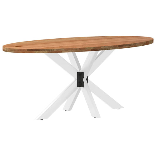 Eettafel 180x90x74 cm ovaal massief eikenhout lichtbruin