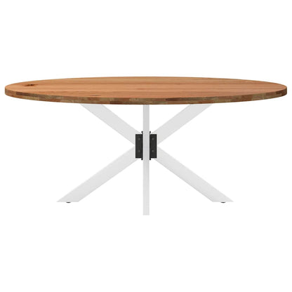 Eettafel 180x90x74 cm ovaal massief eikenhout lichtbruin