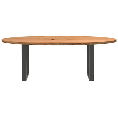 Eettafel 220x100x74 cm ovaal massief eikenhout lichtbruin