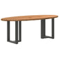 Eettafel 220x100x74 cm ovaal massief eikenhout lichtbruin