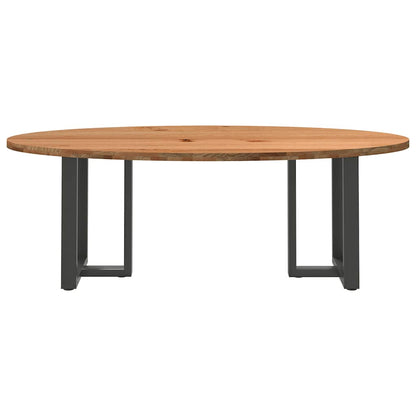 Eettafel 220x100x74 cm ovaal massief eikenhout lichtbruin