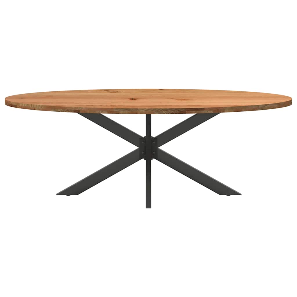 Eettafel 220x100x74 cm ovaal massief eikenhout lichtbruin