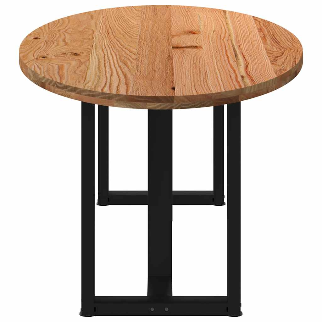 Eettafel 220x100x74 cm ovaal massief eikenhout lichtbruin