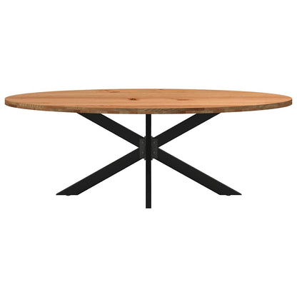 Eettafel 220x100x74 cm ovaal massief eikenhout lichtbruin