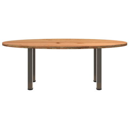 Eettafel 220x100x74 cm ovaal massief eikenhout lichtbruin
