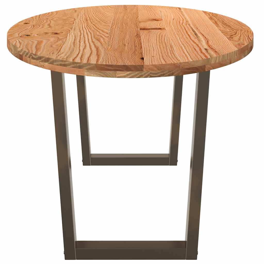Eettafel 220x100x74 cm ovaal massief eikenhout lichtbruin