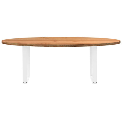 Eettafel 220x100x74 cm ovaal massief eikenhout lichtbruin