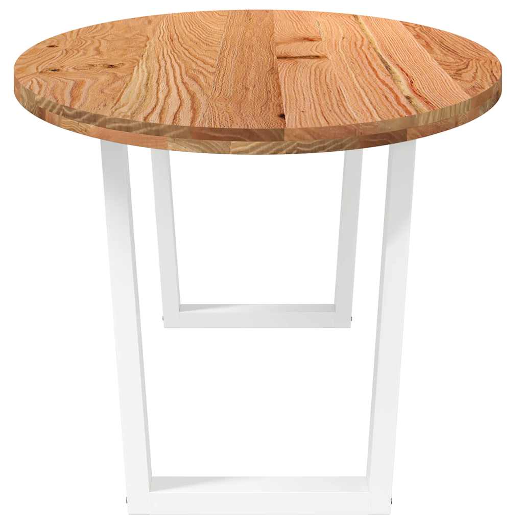 Eettafel 220x100x74 cm ovaal massief eikenhout lichtbruin