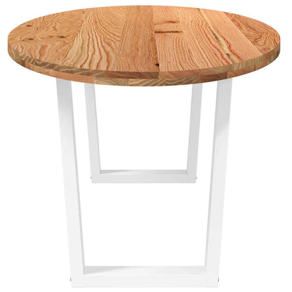 Eettafel 220x100x74 cm ovaal massief eikenhout lichtbruin
