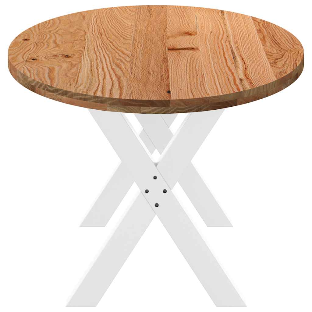 Eettafel 220x100x74 cm ovaal massief eikenhout lichtbruin