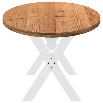 Eettafel 220x100x74 cm ovaal massief eikenhout lichtbruin