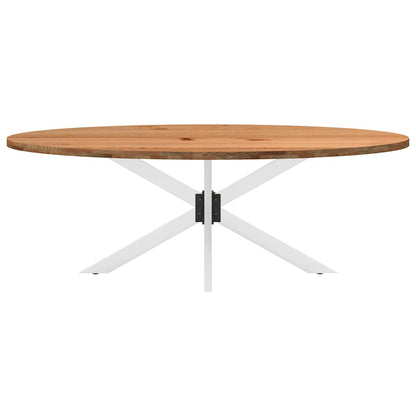 Eettafel 220x100x74 cm ovaal massief eikenhout lichtbruin