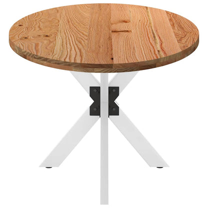 Eettafel 220x100x74 cm ovaal massief eikenhout lichtbruin