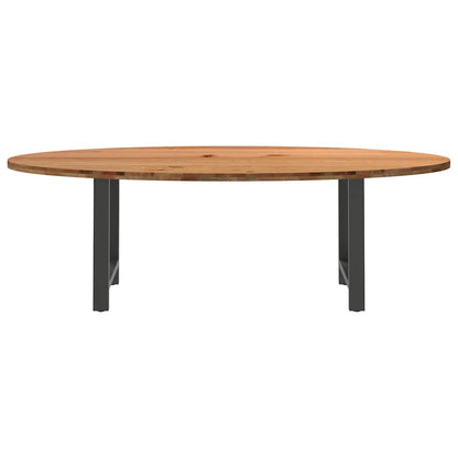 Eettafel 240x100x74 cm ovaal massief eikenhout lichtbruin