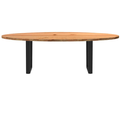 Eettafel 240x100x74 cm ovaal massief eikenhout lichtbruin