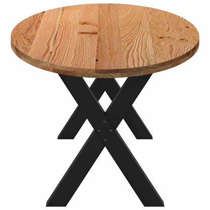 Eettafel 240x100x74 cm ovaal massief eikenhout lichtbruin