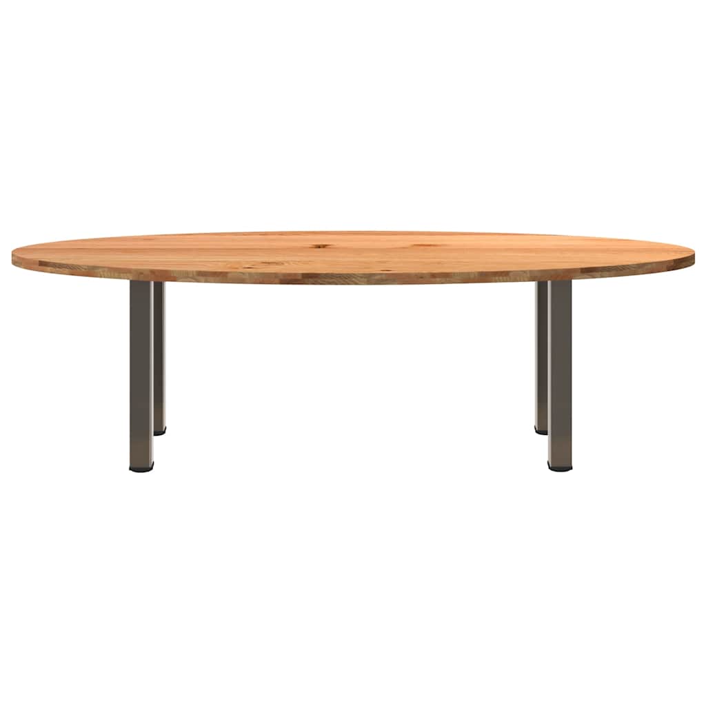 Eettafel 240x100x74 cm ovaal massief eikenhout lichtbruin